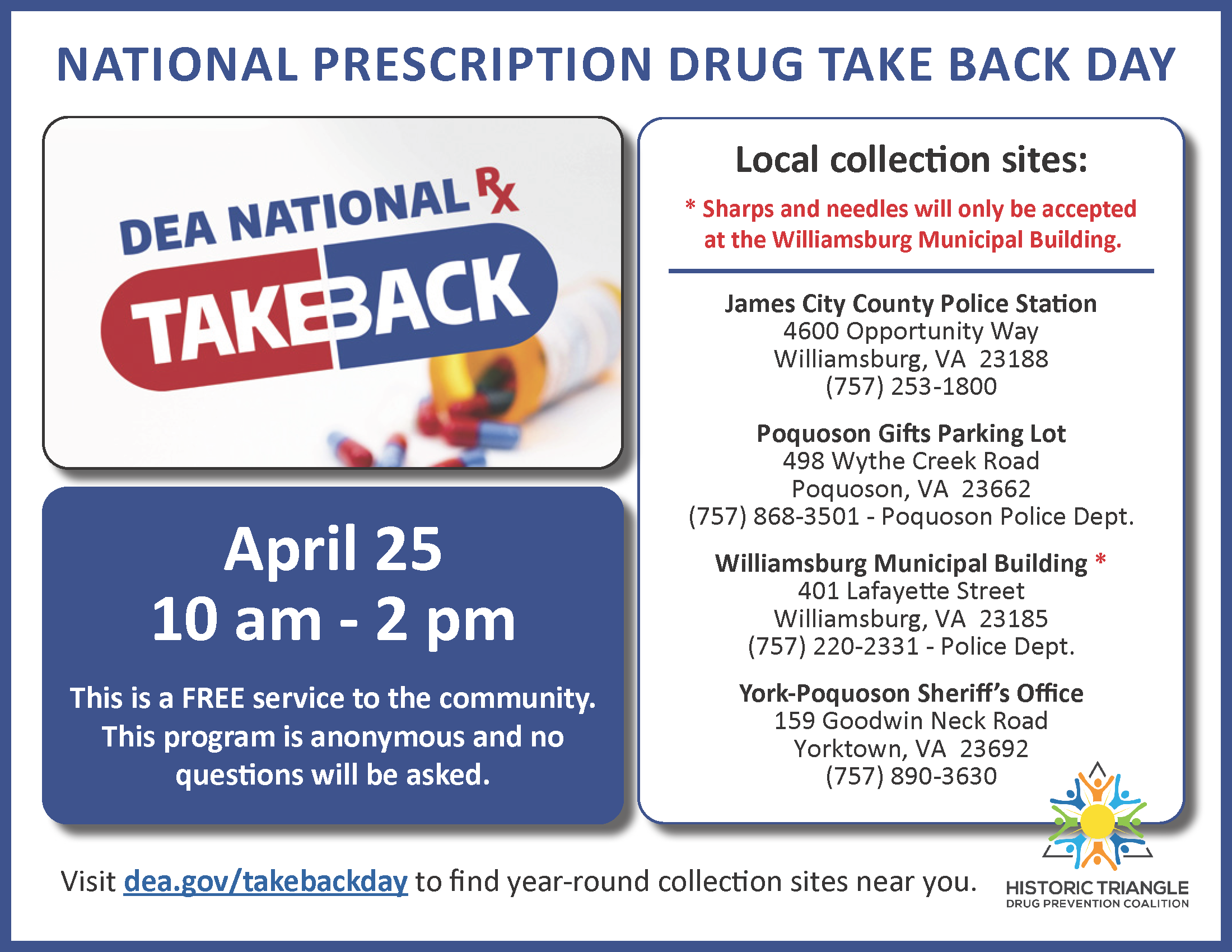 National Drug Take Back Day April 2026 Whole Sheet Flier